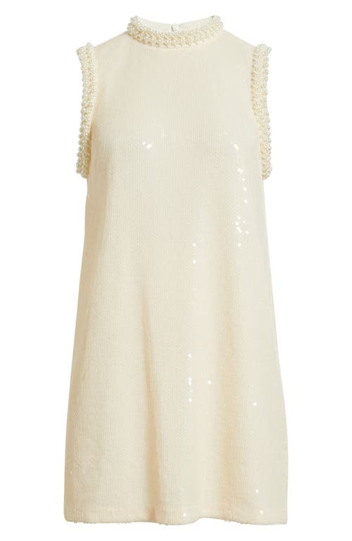 French Connection Sadie Sequin & Beaded Sweater Minidress In White