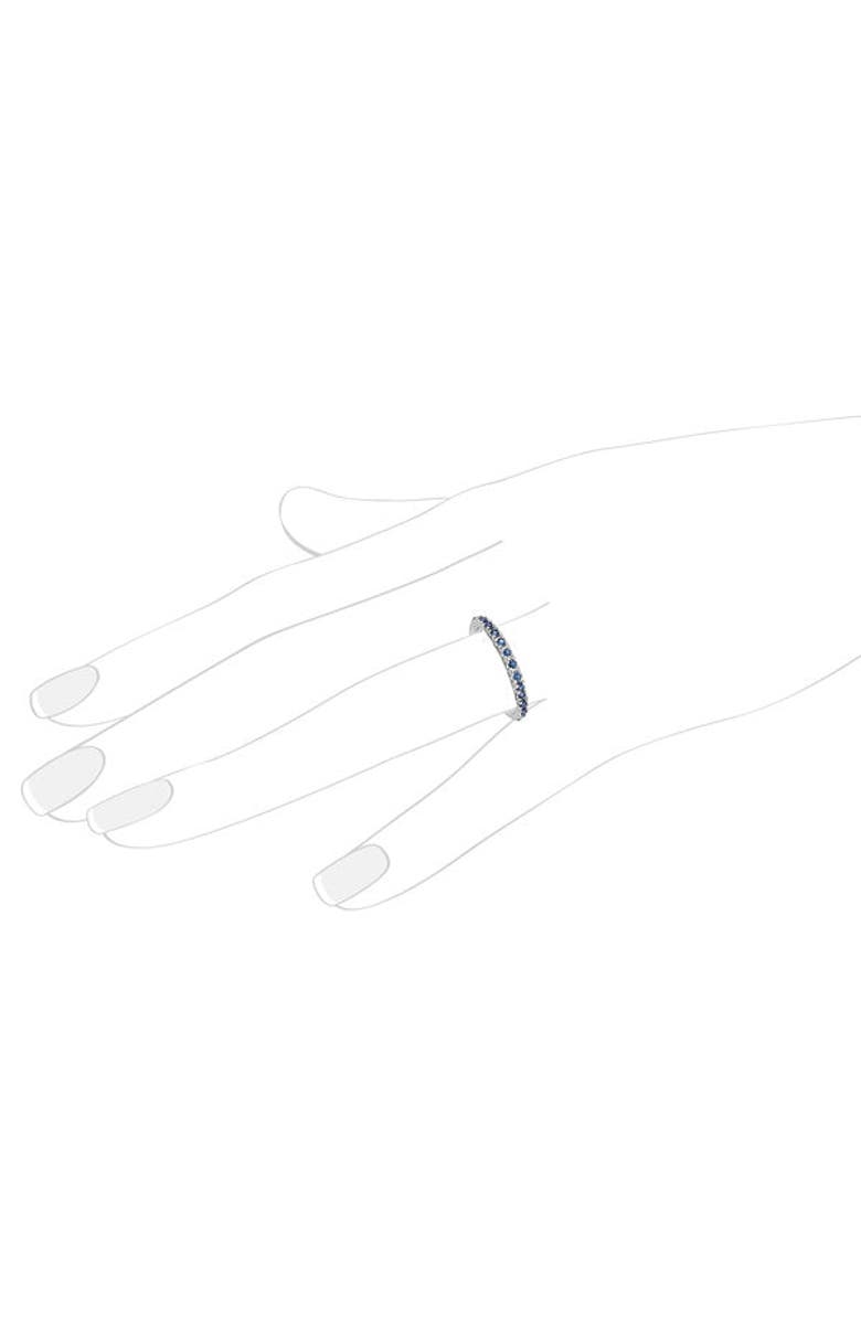 ALLUREZ Blue Sapphire Stackable Ring/ Anniversary Band in 14k, Alternate, color, 0.37Ct/White Gold