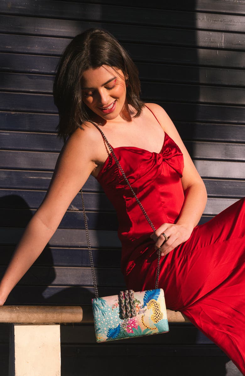 Simitri Printed Braid Clutch, Alternate, color, Faerie Green