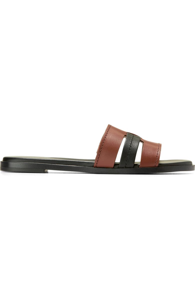 Cole Haan Flynn Fisherman Slide Sandal, Alternate, color, Dark Cuoio/ Black Leather