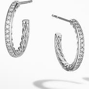 David Yurman Extra Small Hoop Earrings with Pavé Diamonds