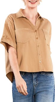 HINT OF BLU Emma Boxy Roll Tab Shirt