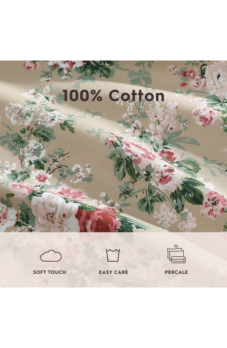 Laura Ashley Ashfield Floral Print Sheet Set, Alternate, color, Beige