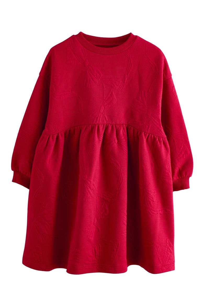 Kids' Bow Sweatshirt Dress, Main, color, RED