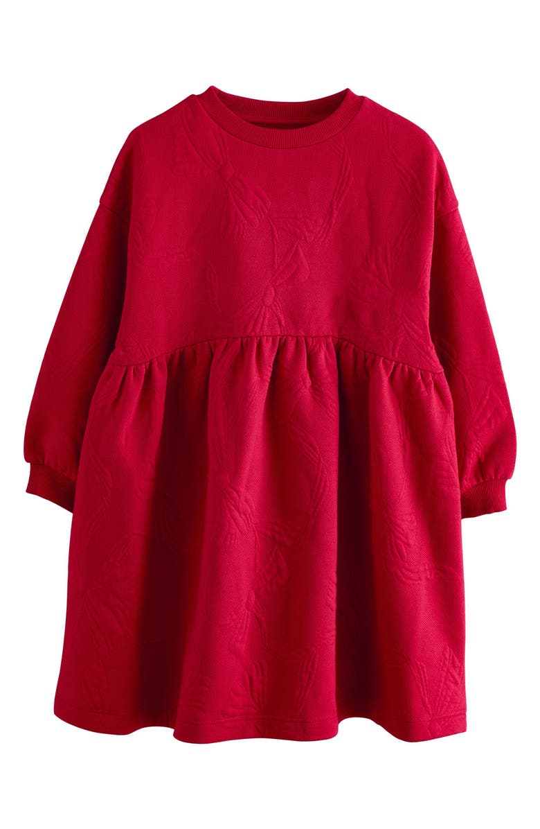 NEXT Kids' Bow Sweatshirt Dress, Main, color, Red