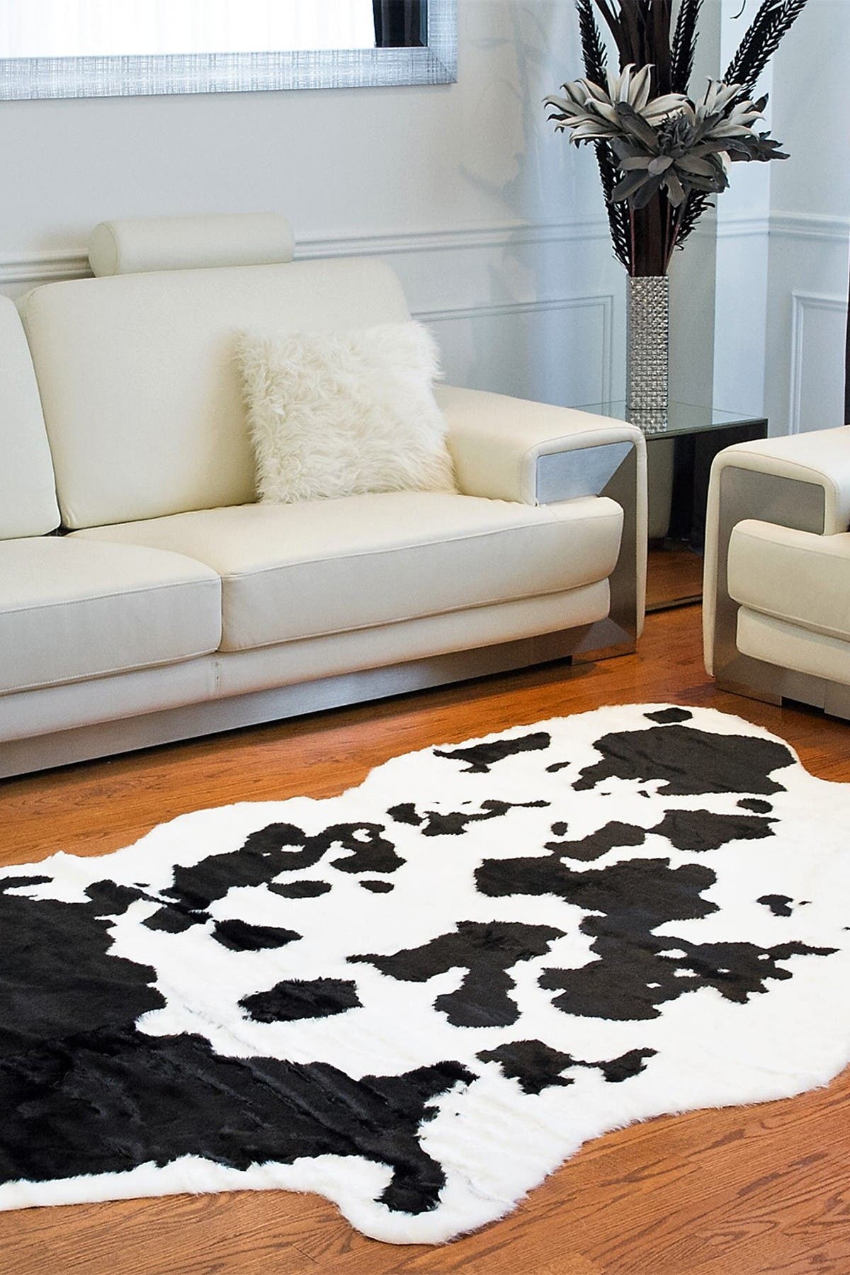 LUXE Faux Hide Area Rug/Throw - Black/White | Nordstromrack