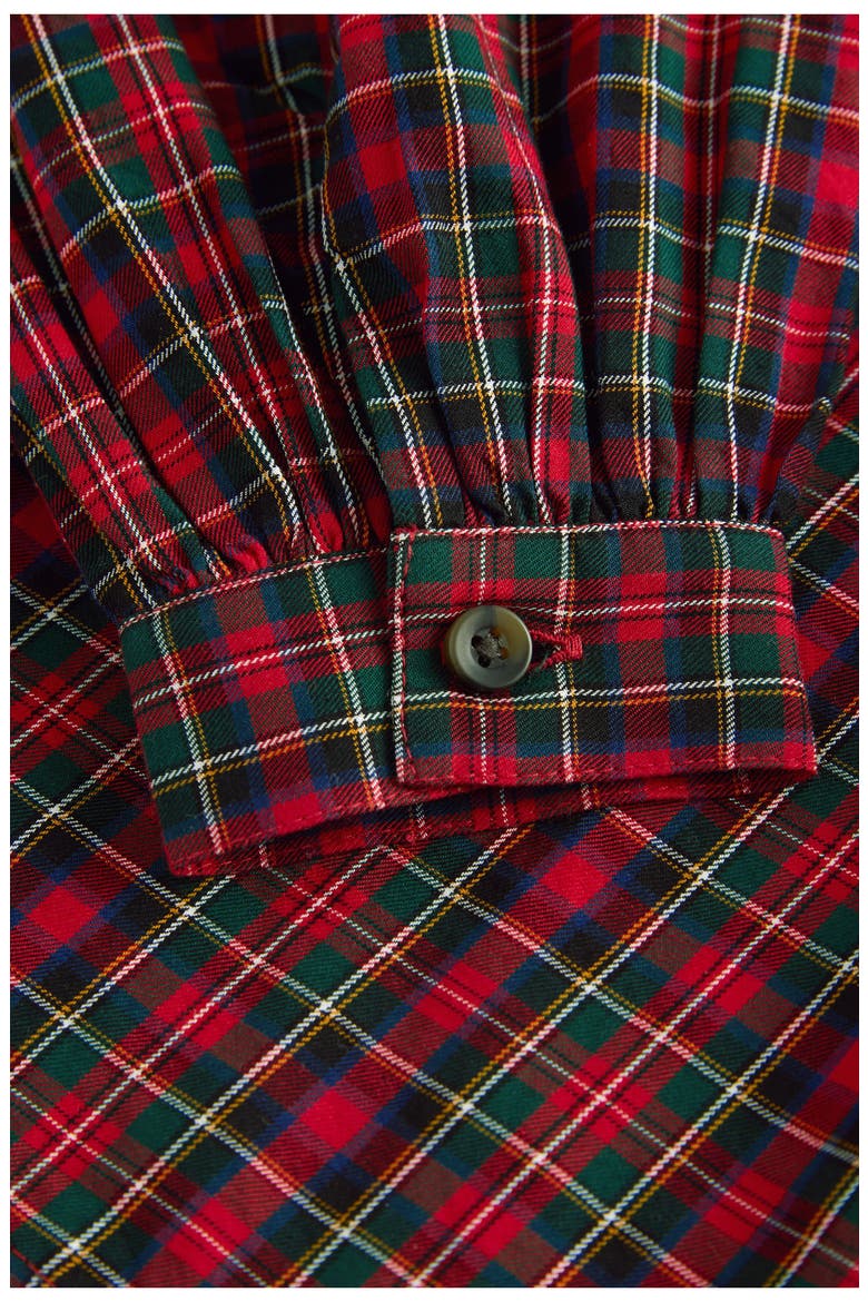 Kids' Plaid Platter Collar Cotton Button-Up Shirt, Alternate, color, RED