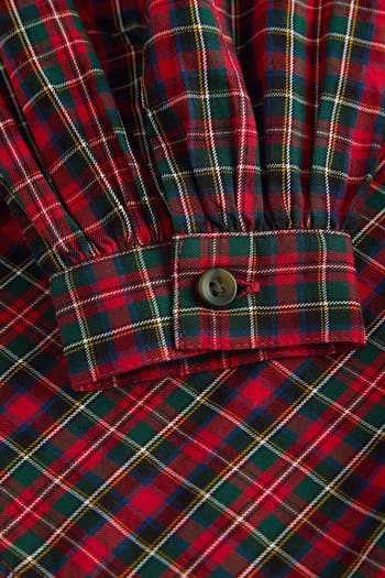 Kids' Plaid Platter Collar Cotton Button-Up Shirt