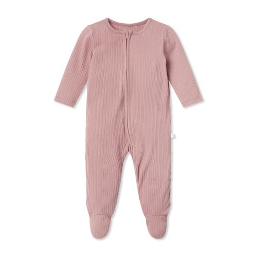 Mori Ribbed Two Way Zip-up Sleepsuit In Pink