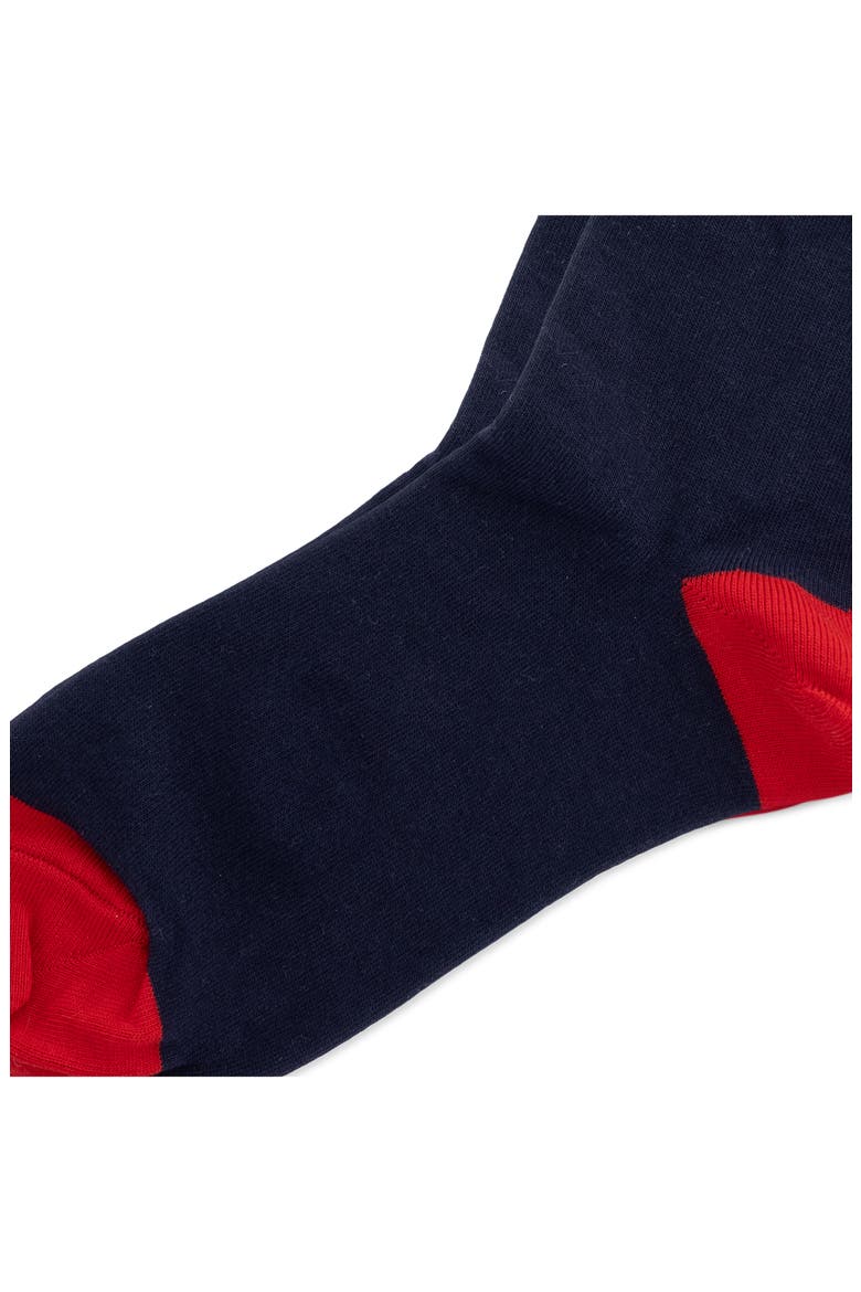 Polo Flag Cotton Blend Crew Socks, Alternate, color, NAVY