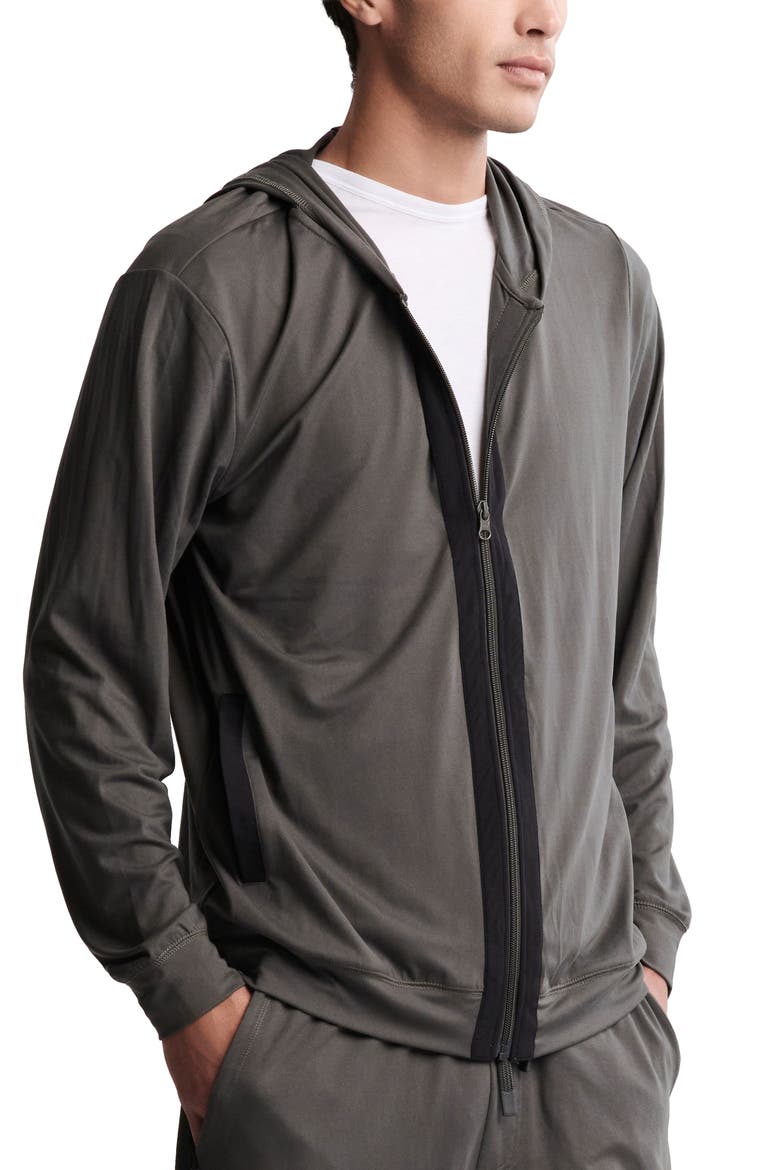 Malibu Collection® Butterchic Zip Hoodie, Alternate, color, DARK MOSS