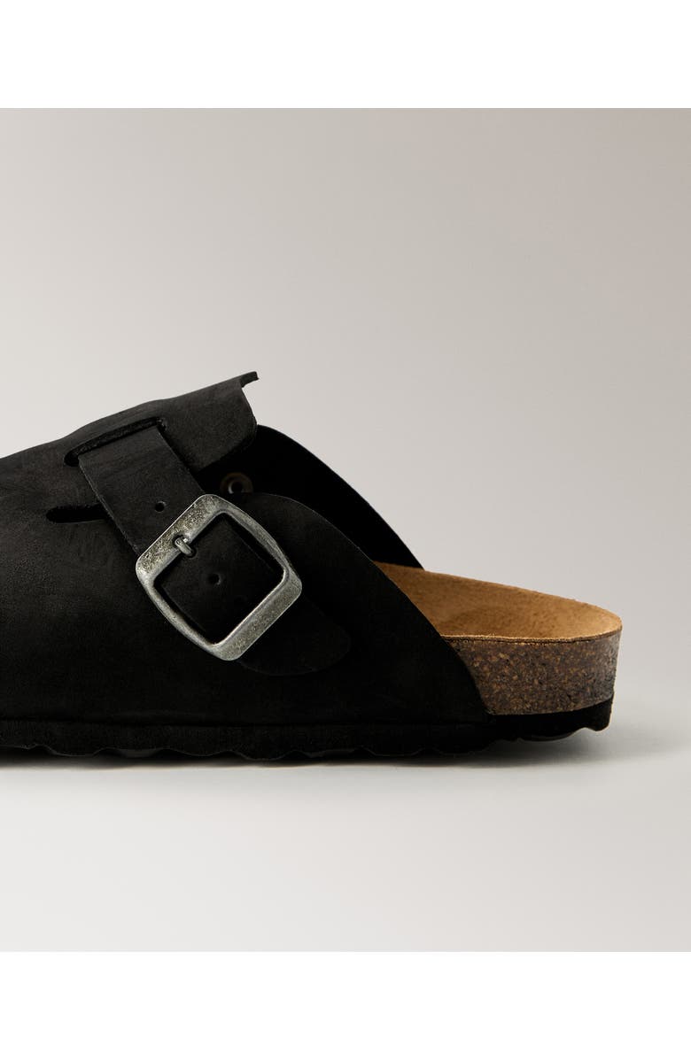 MANGO Leather Clog, Alternate, color, Charcoal
