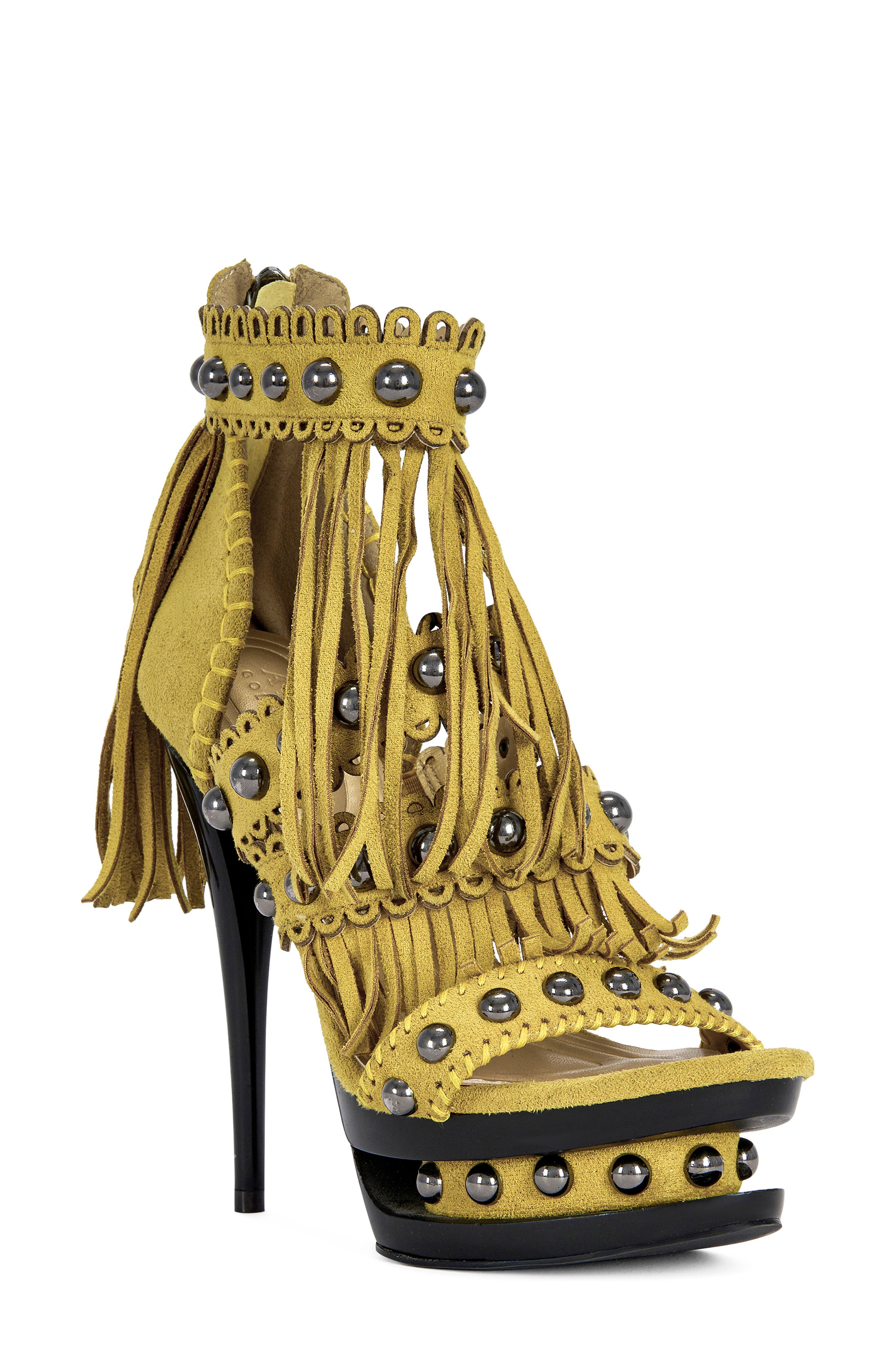 AZALEA WANG Marova Ankle Strap Sandal, Main, color, Mustard