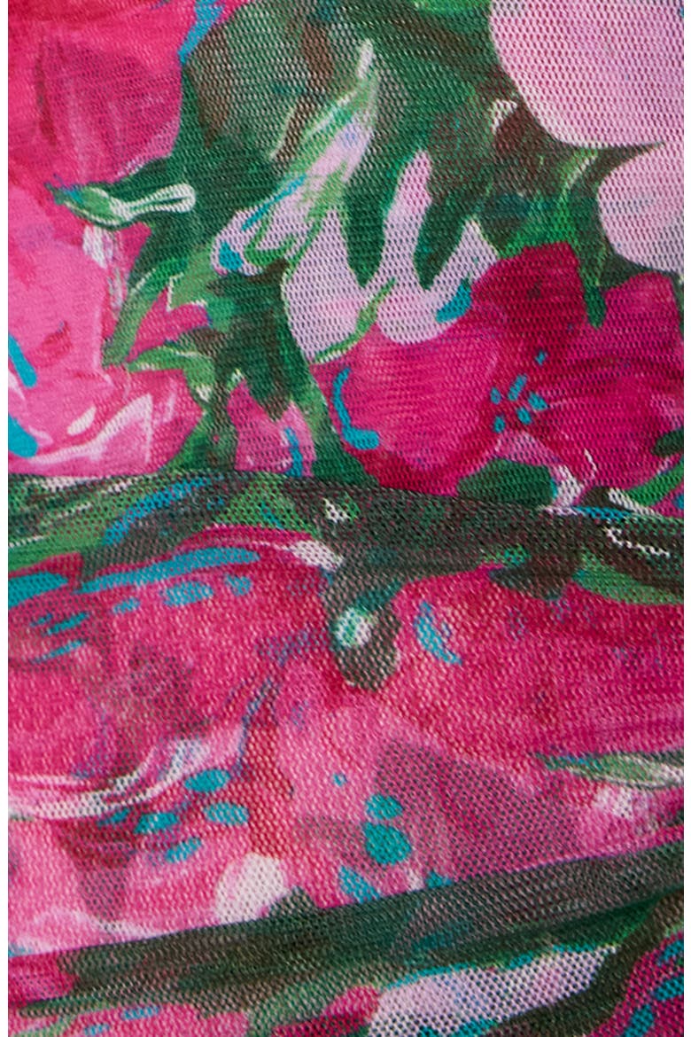 Lorna Floral Ruched Midi Dress, Alternate, color, PROVENCE GOSSIP PINK