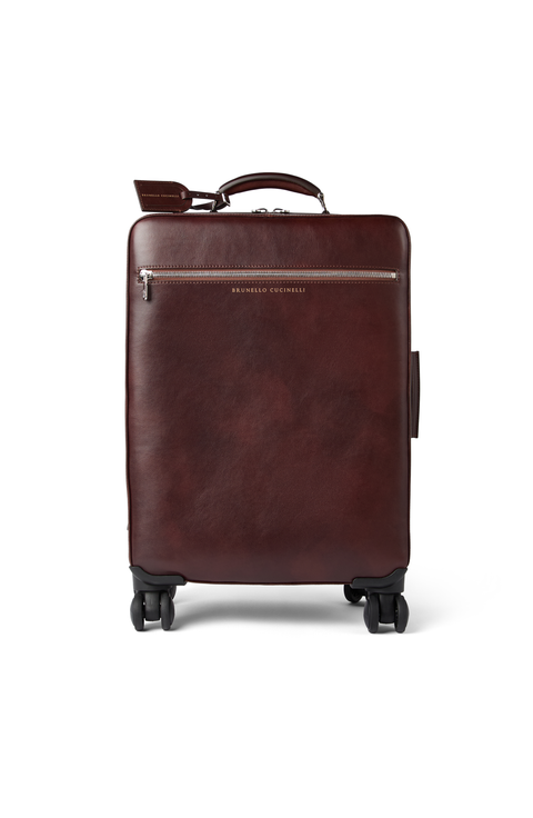 Burnished calfskin suitcase