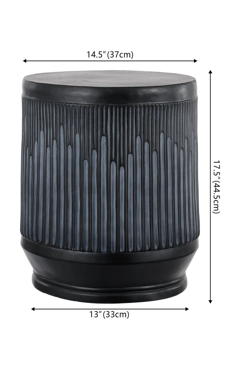 JONATHAN Y Kline 17.5" Mid-Century Modern Brutalist Indoor/Outdoor Accent Table, Alternate, color, Washed Black