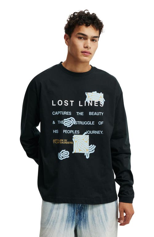 Cotton On Box Fit Tylah Saunders Long Sleeve T-shirt In Black Tylah Saunders - Lost