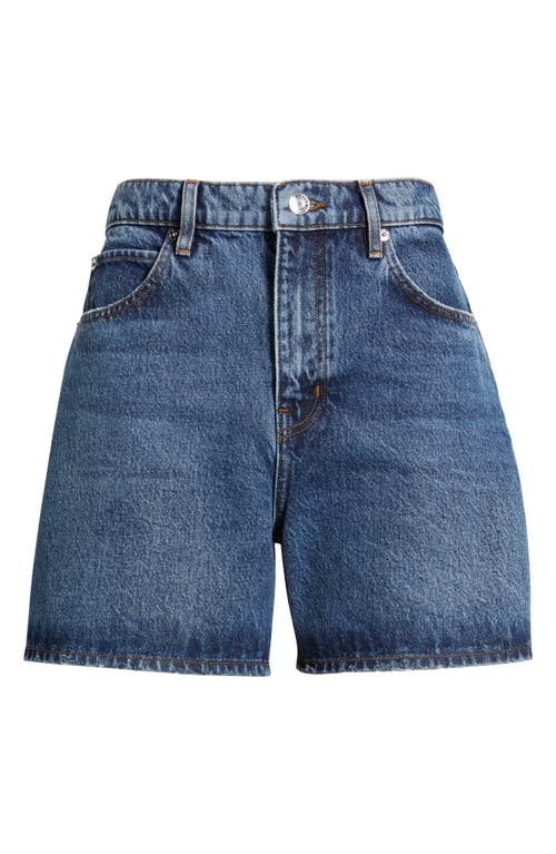Frame The Easy High Waist Denim Shorts In Blue