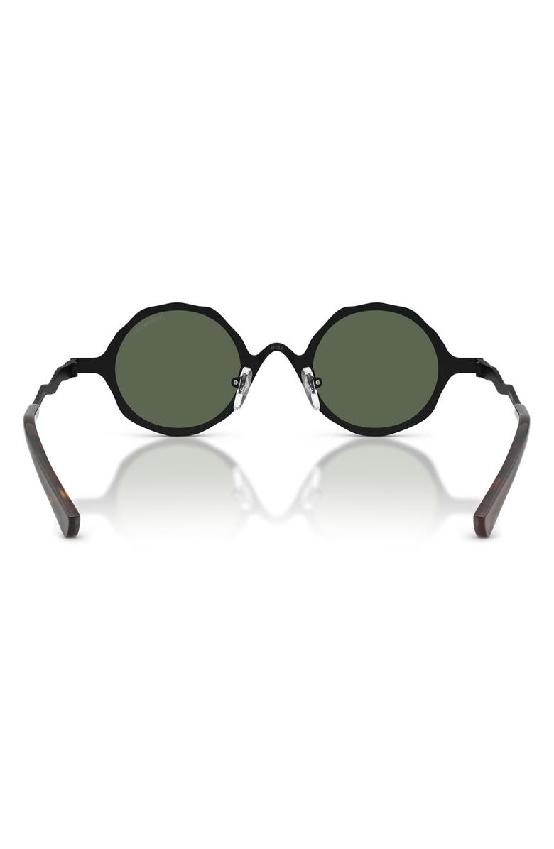 Emporio Armani 41mm Round Sunglasses, Alternate, color, Matte Black/ Dark Green