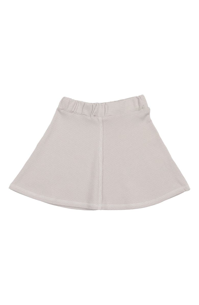 Manière Kids' Microgrid A-Line Skirt, Main, color, Grey