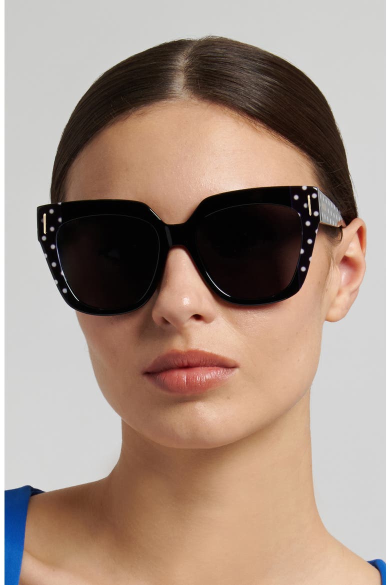 55mm Square Sunglasses, Alternate, color, PATTERN BLACK/ GREY