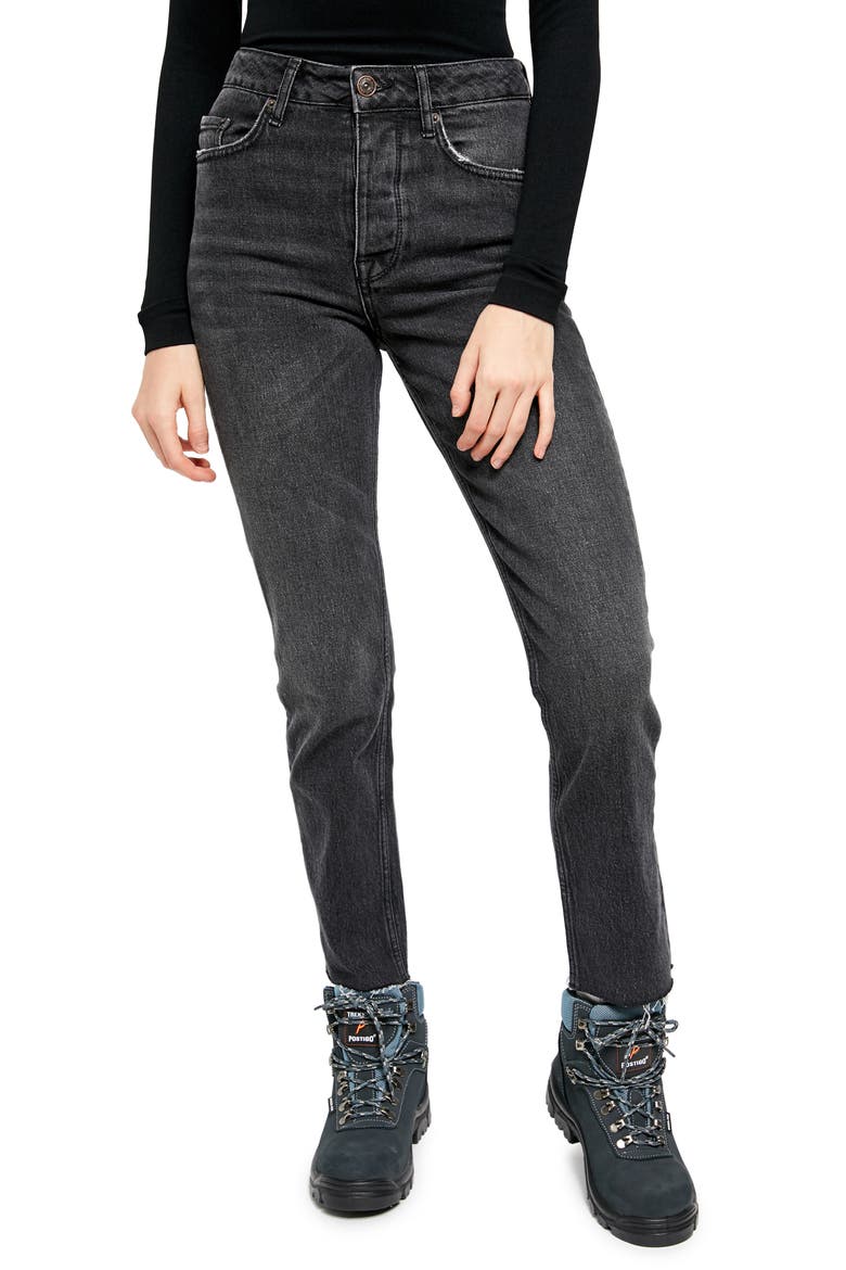 Dillon Ankle Straight Leg Jeans, Main, color, BLACK