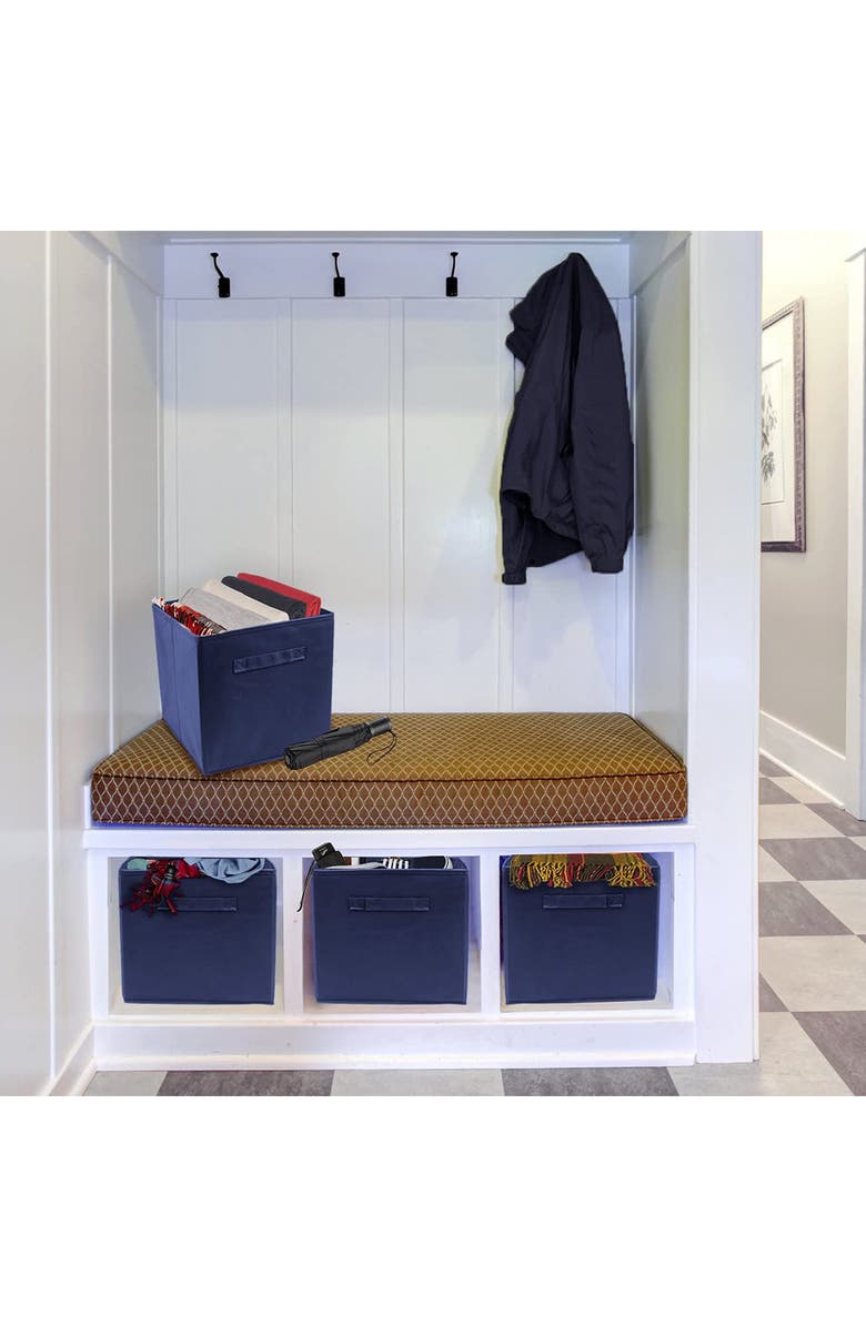 SORBUS Navy Foldable Storage Cube Basket Bin - Pack of 6, Alternate, color, Navy Blue