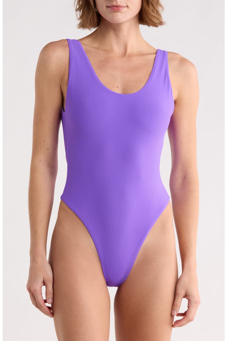 Claire Reversible One-Piece Swimsuit, Main, color, PURPLE