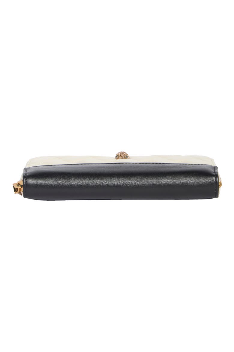 Kensington Leather Zip Wallet, Alternate, color, WHITE/ BLK