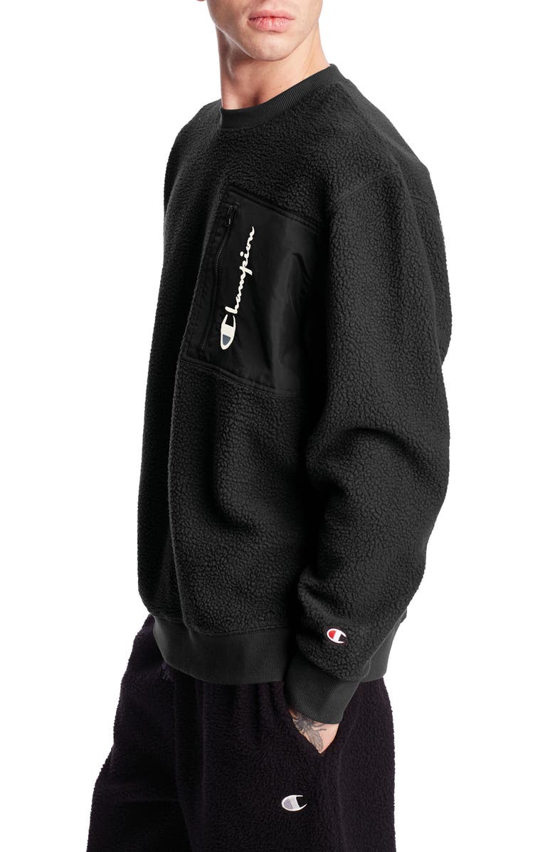 Champion High Pile Fleece Crewneck Sweatshirt, Alternate, color,