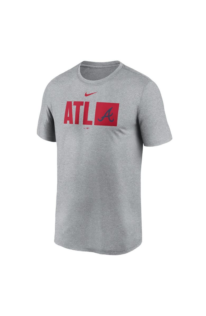 Nike Men's Nike  Heather Gray Atlanta Braves Tricode Legend Performance T-Shirt, Alternate, color, 