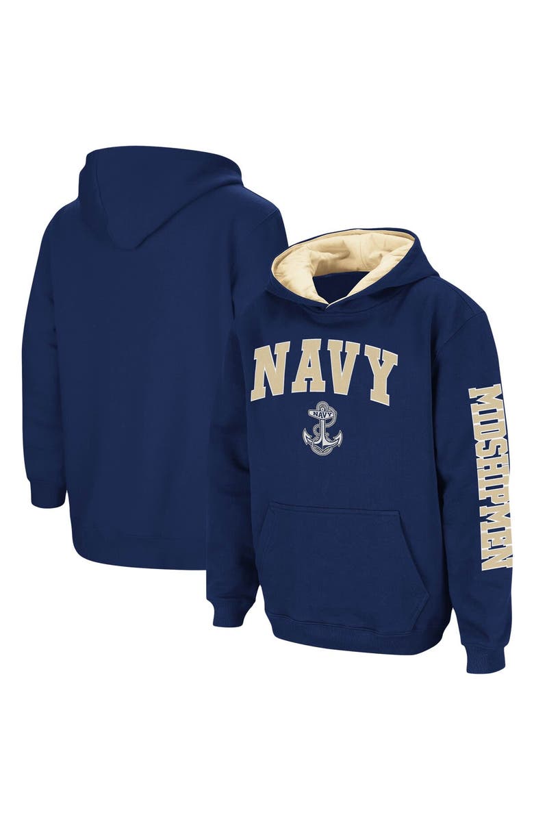 COLOSSEUM Youth Colosseum Navy Navy Midshipmen 2-Hit Team Pullover Hoodie, Main, color, Navy