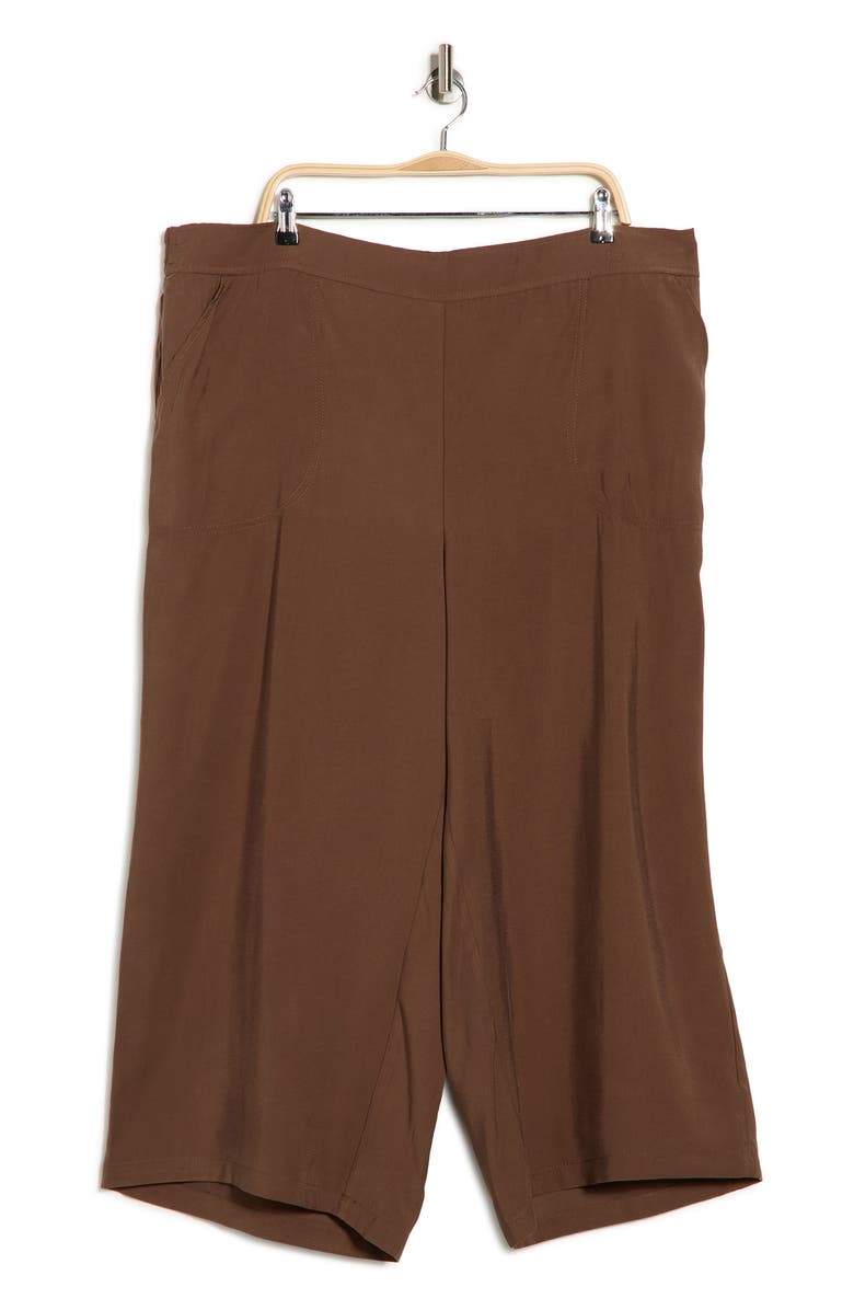 MAX STUDIO Brushed Twill Crop Wide Leg Pants, Main, color, Acorn