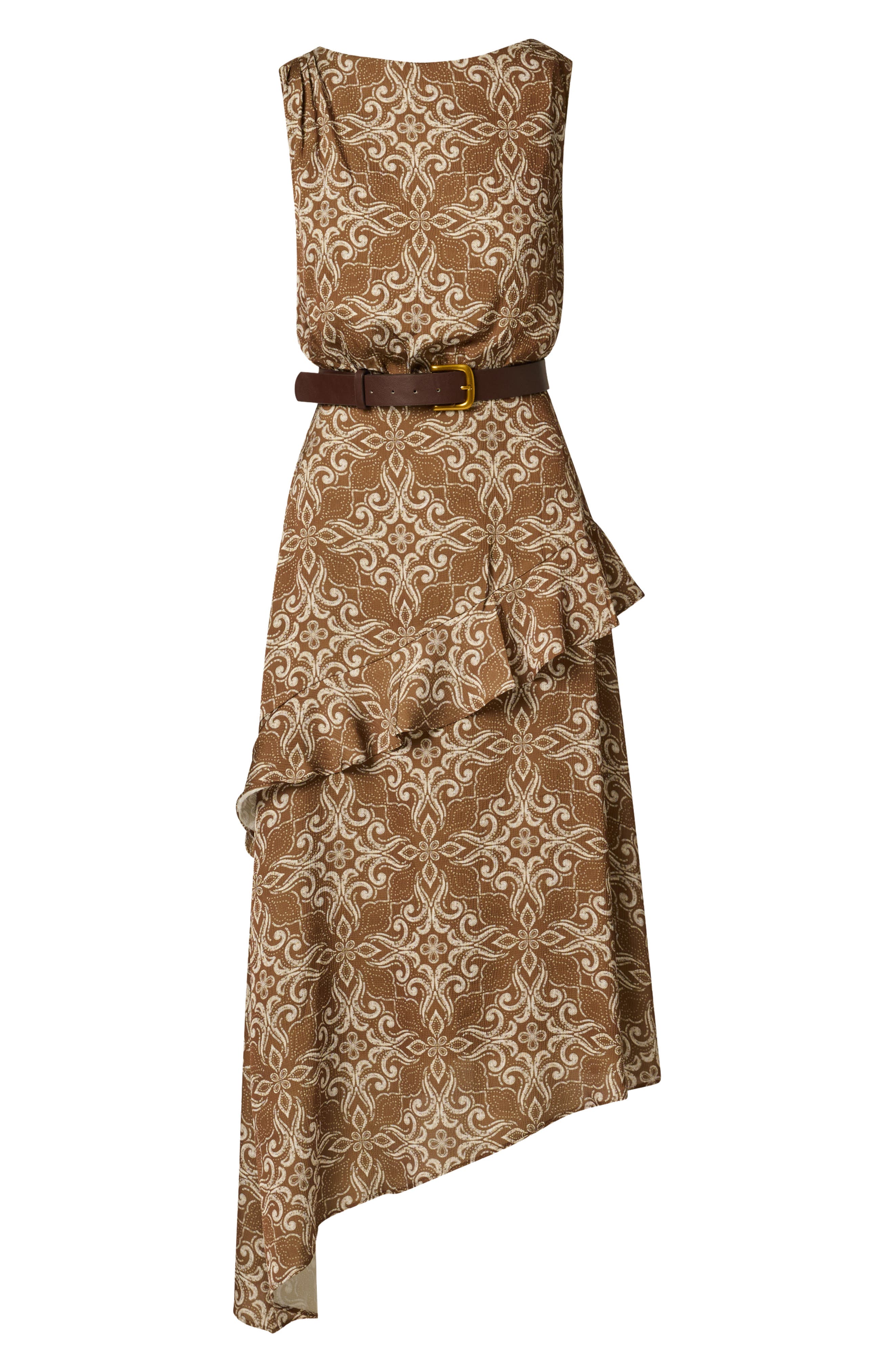 Adrianna Papell Belted Satin Midi Dress (Women) | Nordstrom