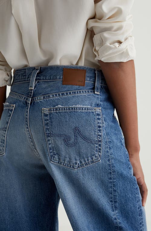 Ag Hattie Raw Hem High Waist Crop Barrel Leg Jeans In Gemini