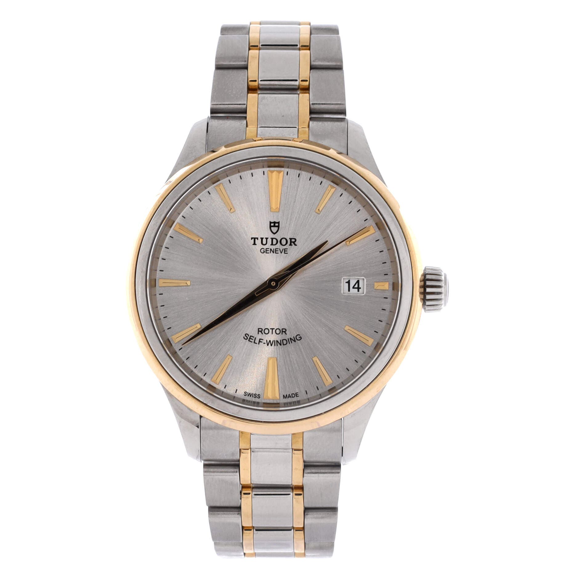 Style Automatic Watch Stainless Steel and Yellow Gold 38, Main, color, Metallic Silver