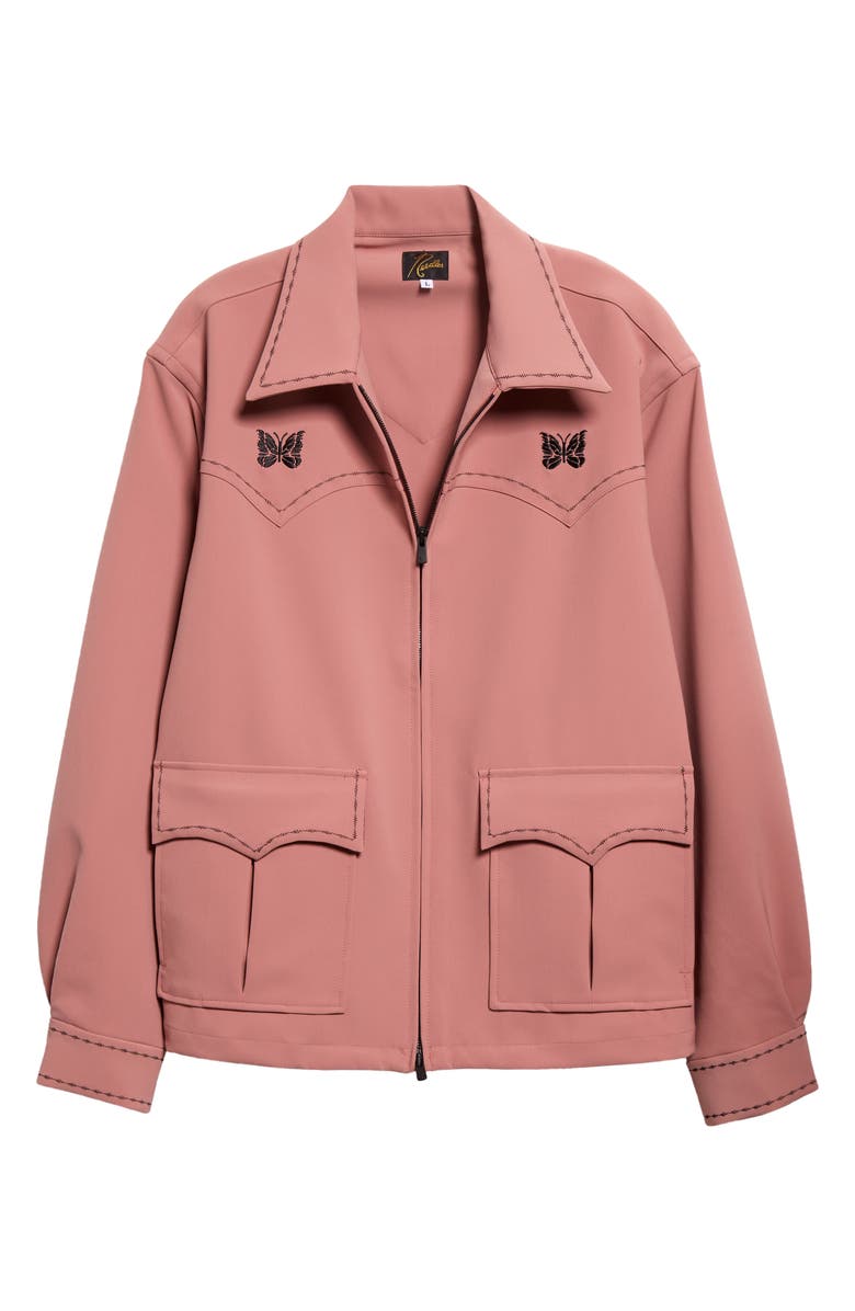 Needles Butterfly Embroidered Topstitched Western Sport Jacket, Alternate, color, 