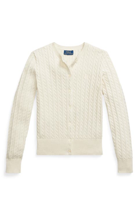 Kids' Metallic Mini-Cable Cardigan