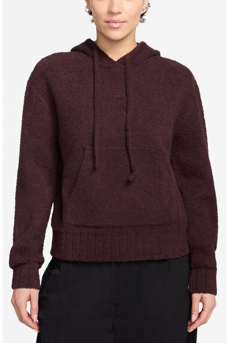 Sportswear Phoenix Oversize Bouclé Hoodie, Main, color, BURGUNDY CHERRY