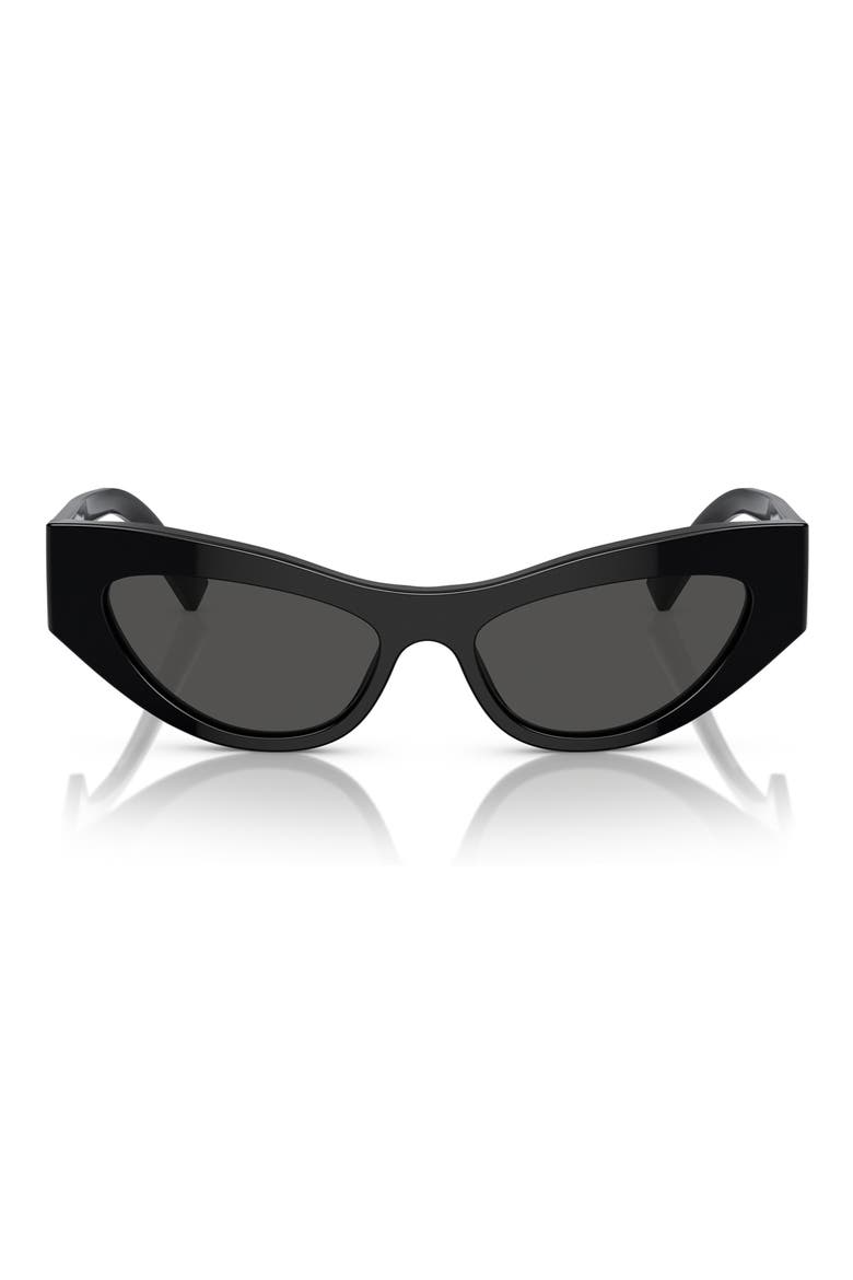 52mm Gradient Cat Eye Sunglasses, Main, color, BLACK