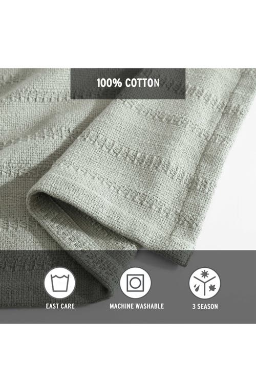 Eddie Bauer Variegated Weave Stripe Cotton Blanket In Green