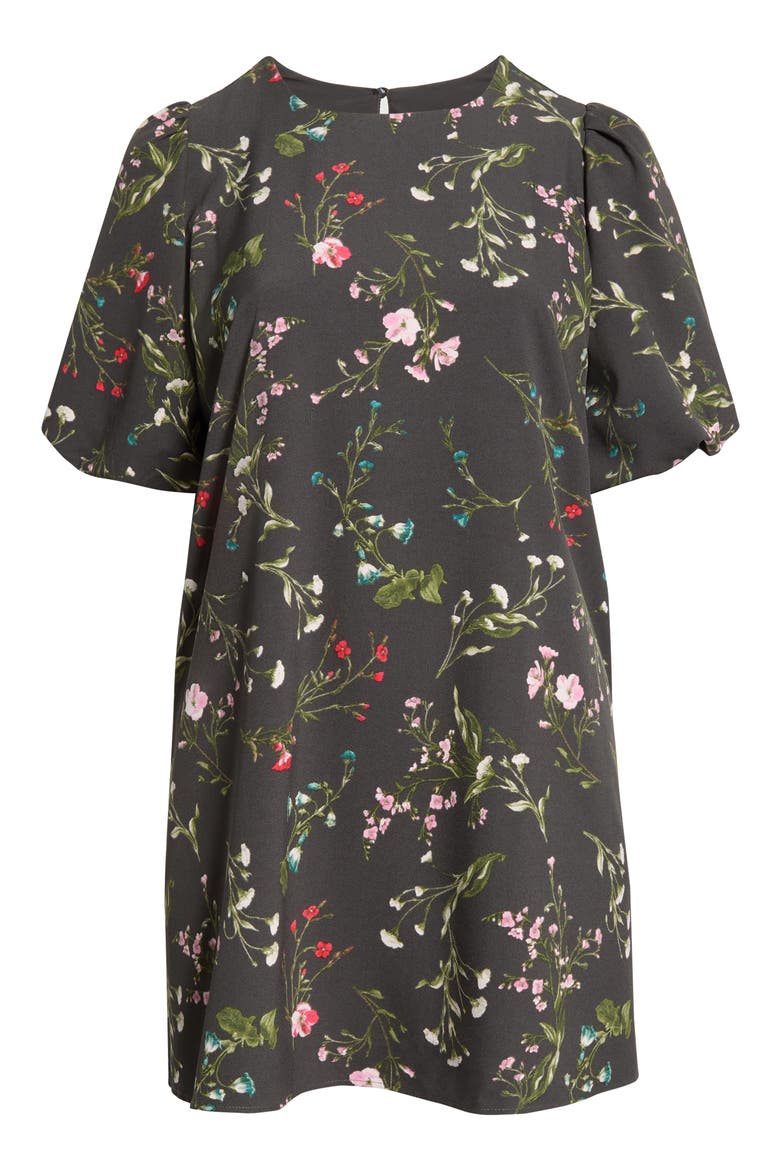 Morrigan Bubble Sleeve Shift Dress, Alternate, color, GREEN-MULTI