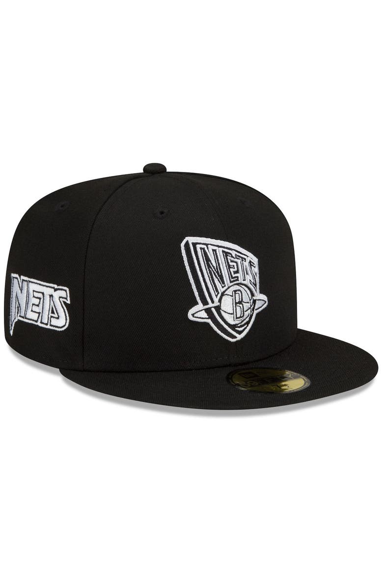 Men's New Era Black/White Brooklyn Nets 2021/22 City Edition Alternate 59FIFTY Fitted Hat, Alternate, color, Black