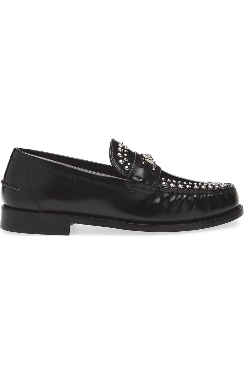 Versace Medusa '95 Studded Loafer, Alternate, color, Black-Palladium