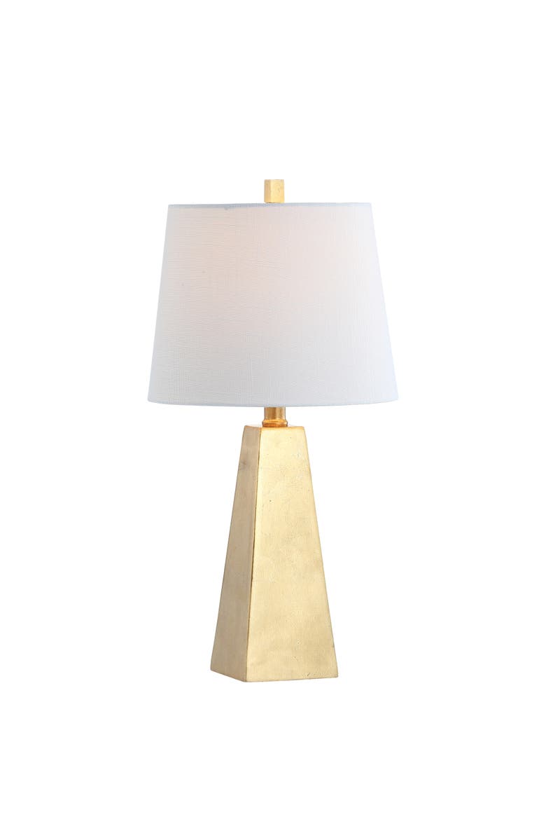 JONATHAN Y Owen Contemporary Resin LED Table Lamp, Main, color, Gold Leaf