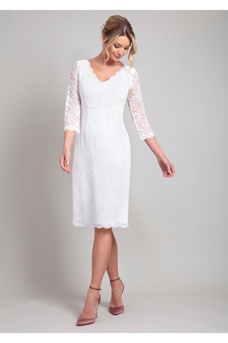 Anya V-Neck Lace Wedding Dress, Main, color, Ivory