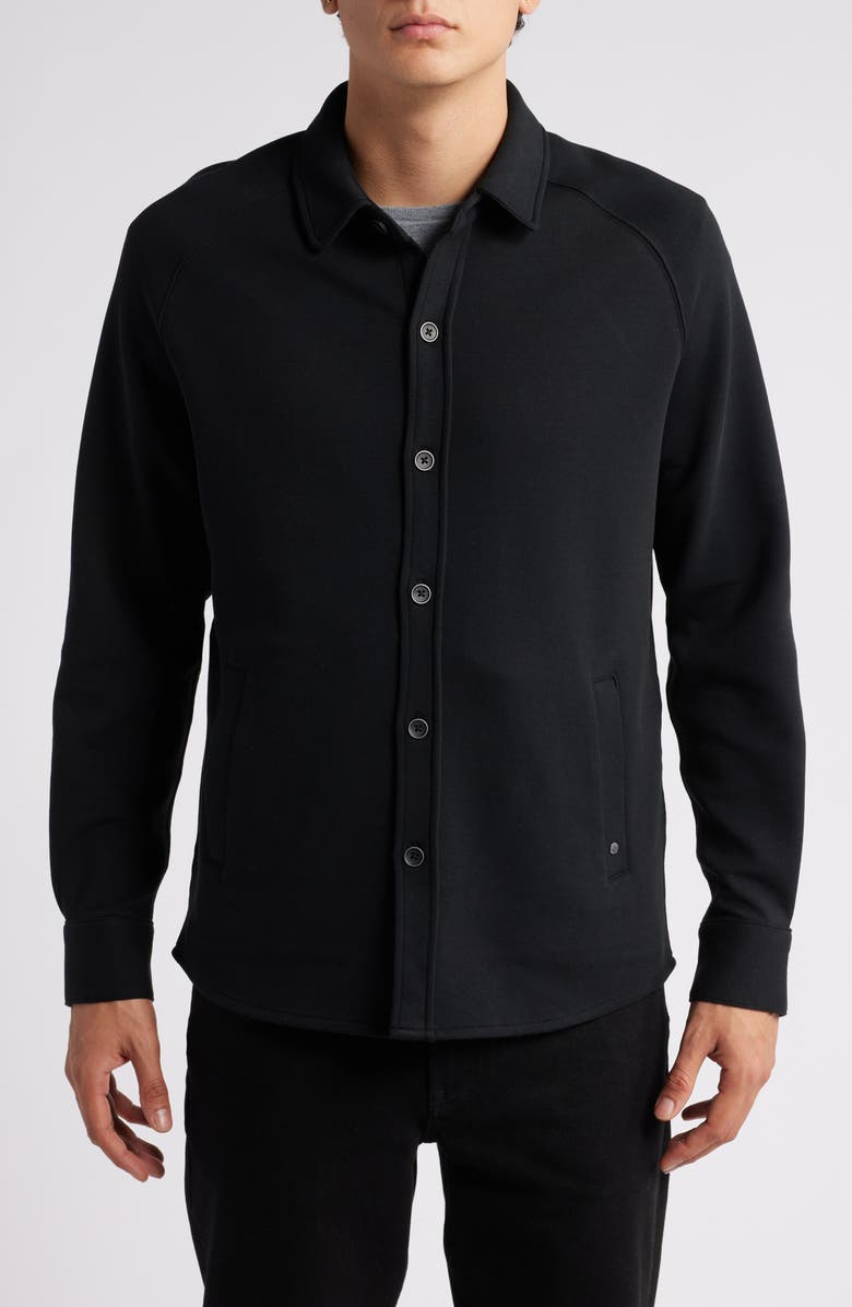 Robert Barakett Optus Double Sided Knit Overshirt, Alternate, color, Black