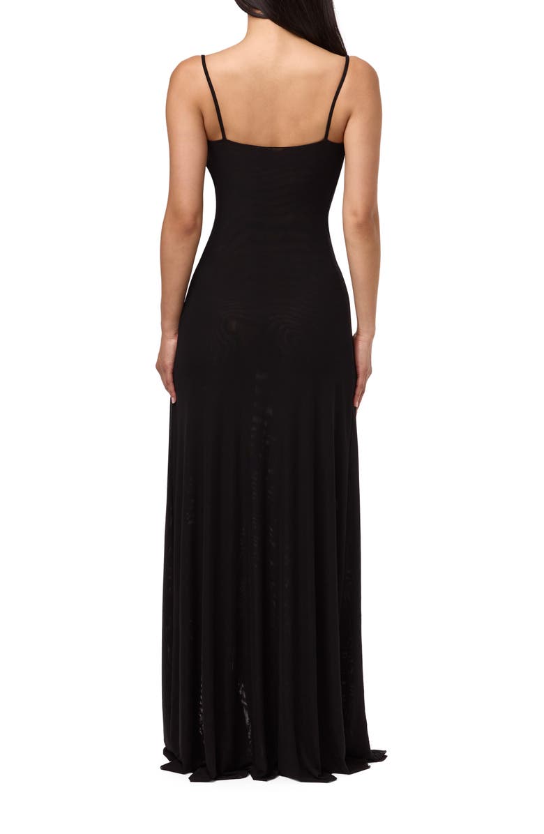 Naked Wardrobe Mesh Overlay Maxi Dress, Alternate, color, 