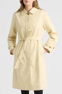 Ellen Tracy Belted Canvas Trench Coat