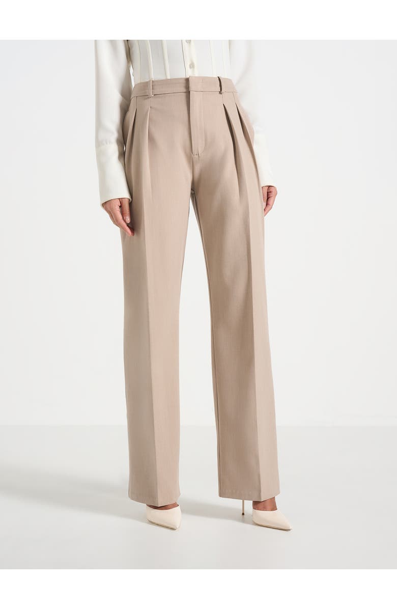 Manière De Voir Julie Tailored Twin Pleat Trousers, Main, color, Taupe